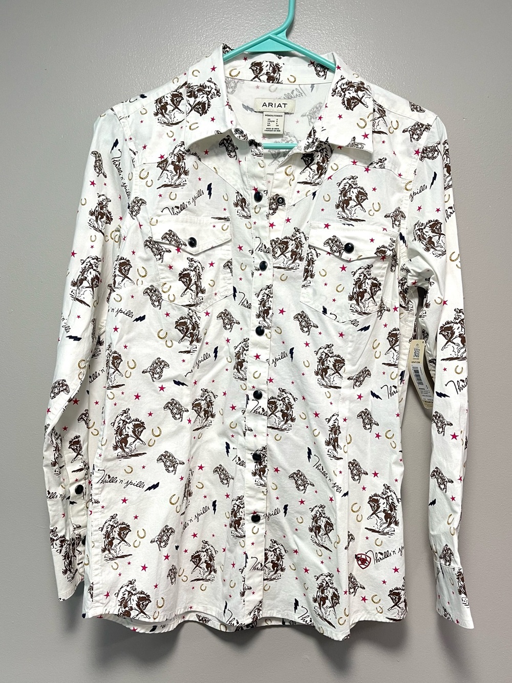 Ariat White Western Print Button-Up Shirt